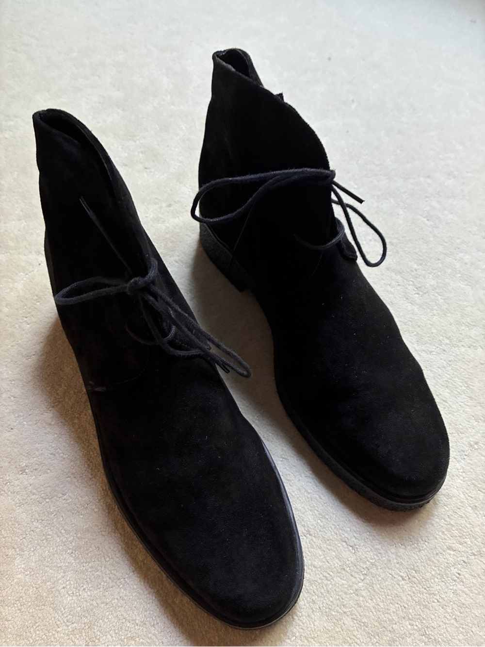 Pappagallo Black Suede Lace-Up Ankle Boots